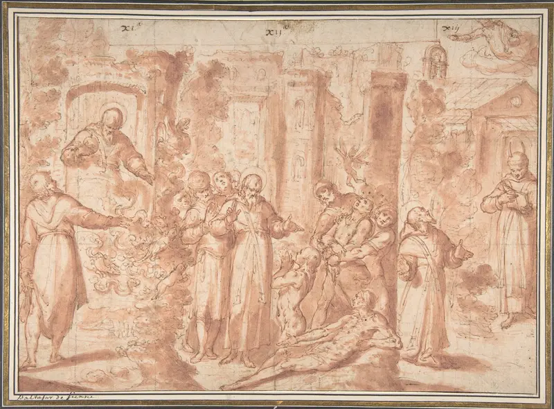 Scenes from the Life of Saint Anthony Abbot Wall Art by Giovanni Battista Lombardelli (Giovanni Battista della Marca, "Il Montano") - High-Resolution Digital Print
