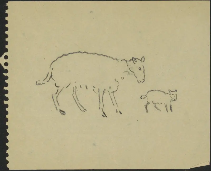 Schaap en een lam Wall Art by Gerrit Willem Dijsselhof - High-Resolution Digital Print