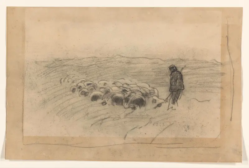 Schaapherder met kudde op de heide Wall Art by Anton Mauve - High-Resolution Digital Print