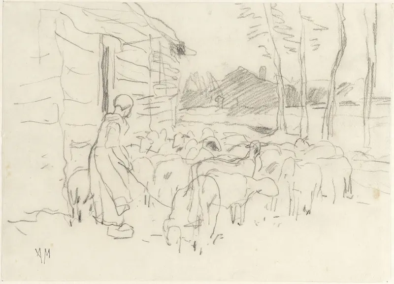 Schaapherderin Wall Art by Anton Mauve - High-Resolution Digital Print