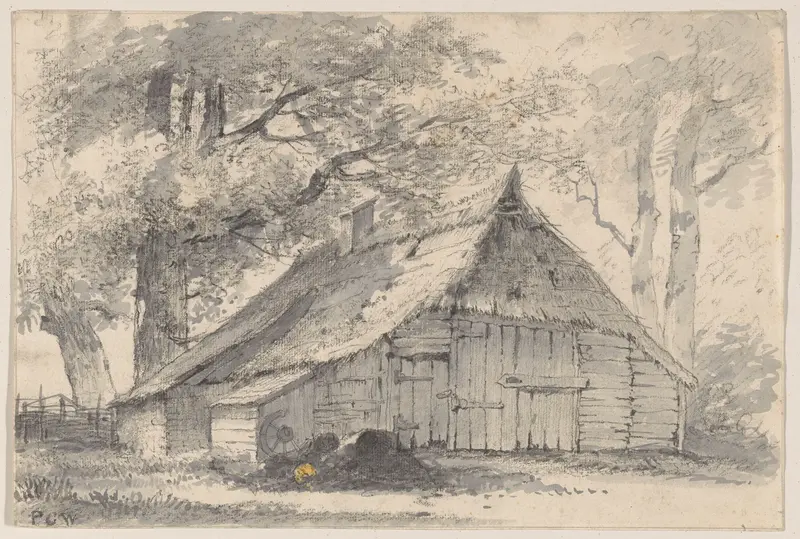 Schaapskooi en schuur te Gelderland Wall Art by George Pieter Westenberg - High-Resolution Digital Print