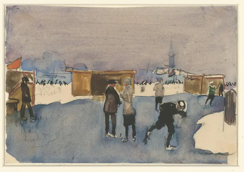 Schaatsers op de ijsbaan Wall Art by Fik Abbing - High-Resolution Digital Print