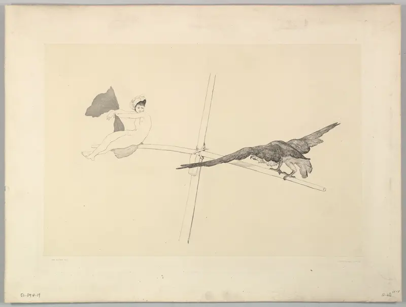 Schaukel, from the series Radierte Skizzen Wall Art by Max Klinger - High-Resolution Digital Print