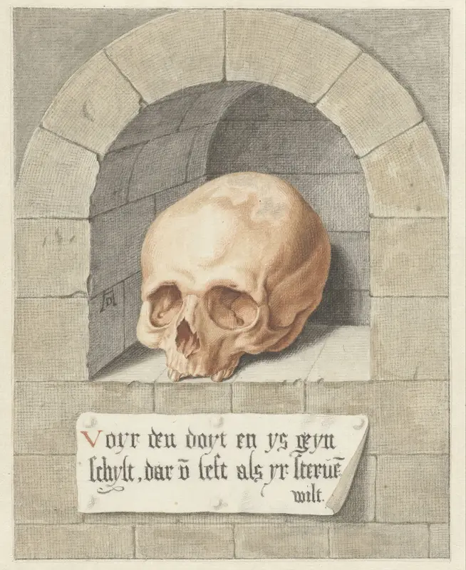 Schedel in een nis Wall Art by Abraham Delfos - High-Resolution Digital Print