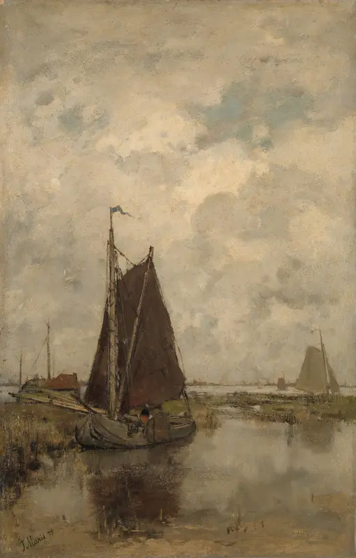 Schepen bij grauw weer Wall Art by Unknown - High-Resolution Digital Print