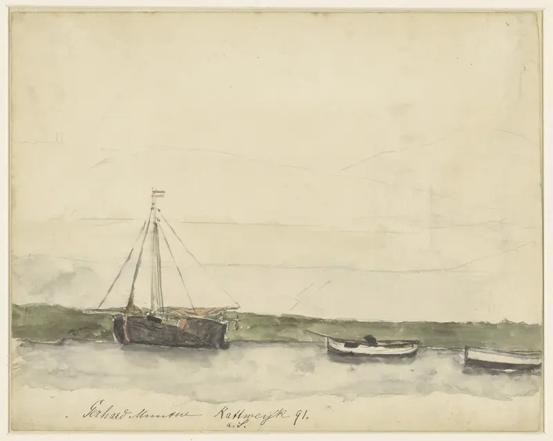 Schepen in de haven te Katwijk aan Zee Wall Art by Gerhard Morgenstjerne Munthe - High-Resolution Digital Print