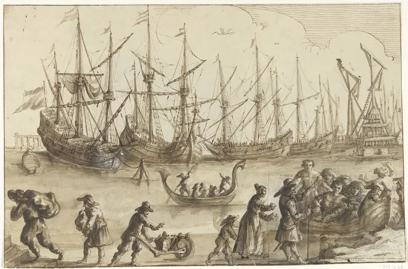 Schepen in een haven Wall Art by anonymous - High-Resolution Digital Print