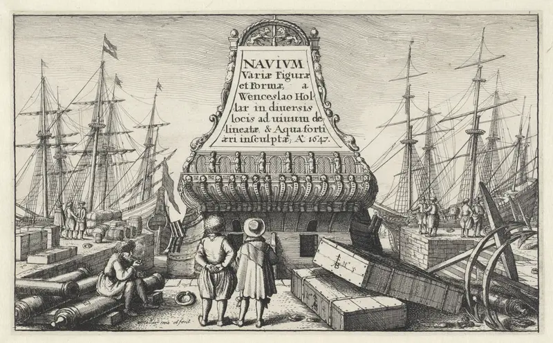 Schepen in een haven met goederen op de kade Wall Art by Unknown - High-Resolution Digital Print