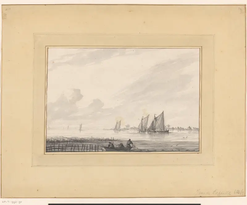 Schepen in een riviermonding Wall Art by Unknown - High-Resolution Digital Print