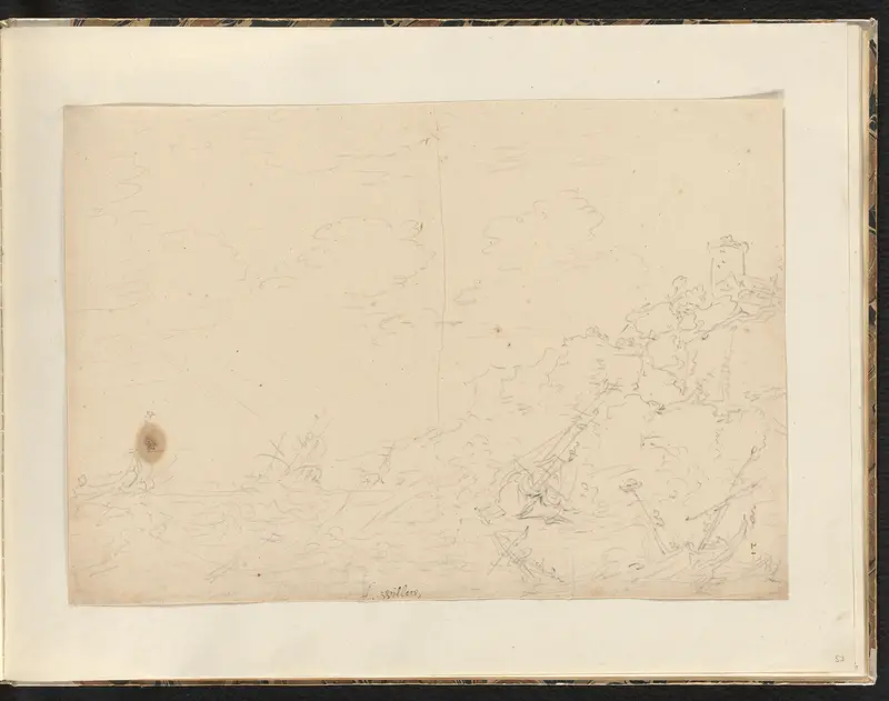Schepen in een storm op zee Wall Art by Unknown - High-Resolution Digital Print