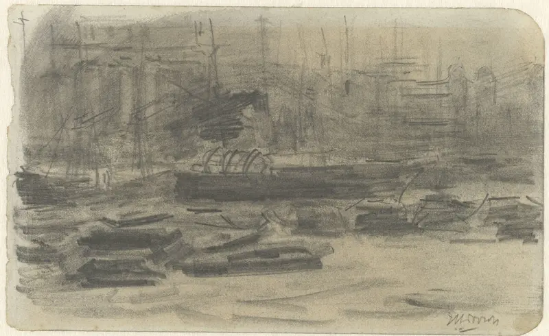 Schepen op de Theems Wall Art by Jan Toorop - High-Resolution Digital Print