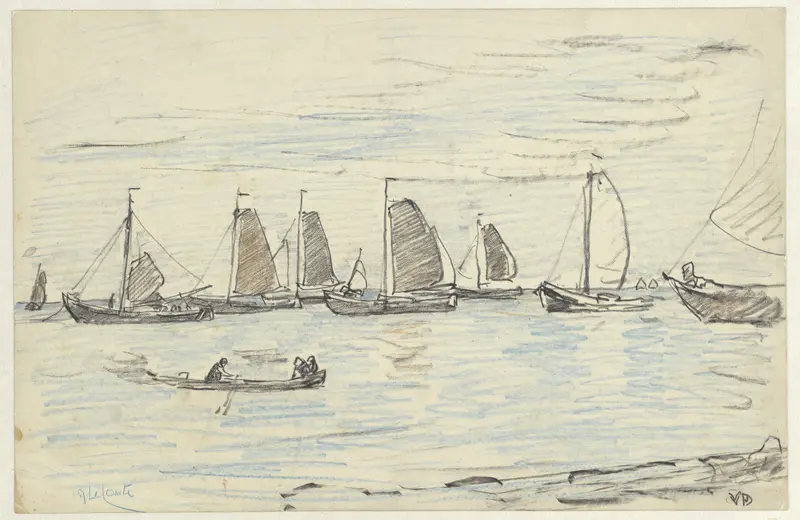 Schepen op het water Wall Art by Adolf le Comte - High-Resolution Digital Print
