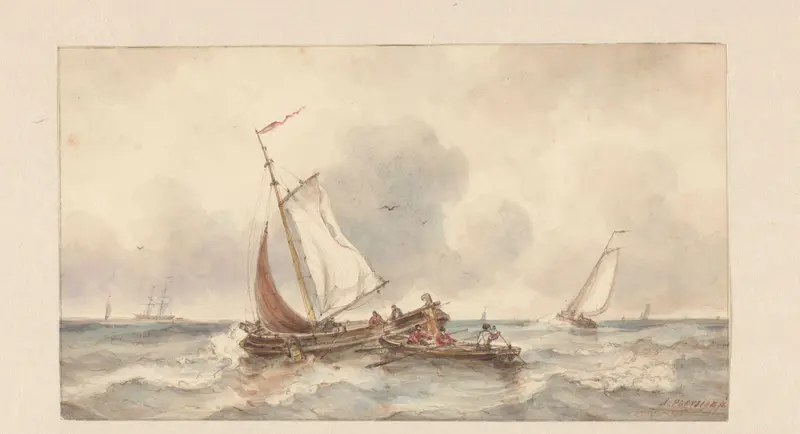 Schepen op zee Wall Art by Unknown - High-Resolution Digital Print