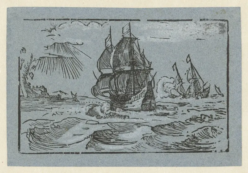 Schepen voor een kust Wall Art by Unknown - High-Resolution Digital Print