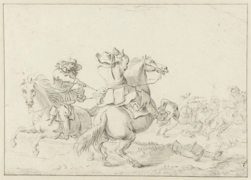 Schermutseling tussen ruiters Wall Art by Unknown - High-Resolution Digital Print