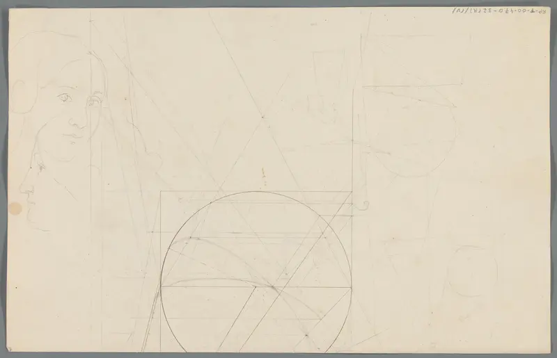 Schets en studies van een vrouwengezicht Wall Art by Unknown - High-Resolution Digital Print