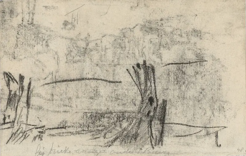 Schets met bomen Wall Art by George Hendrik Breitner - High-Resolution Digital Print