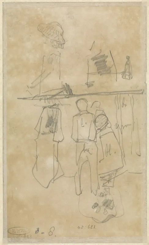 Schets met enkele personen Wall Art by George Hendrik Breitner - High-Resolution Digital Print