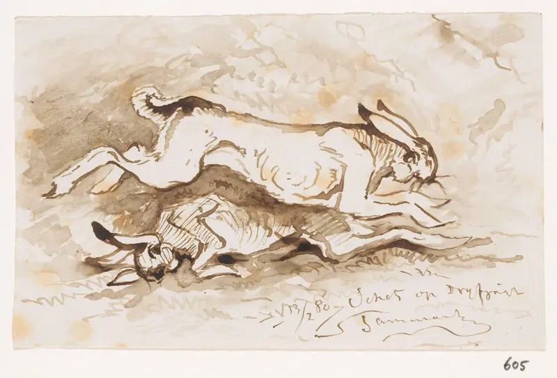 Schets op drijfjacht Wall Art by Unknown - High-Resolution Digital Print