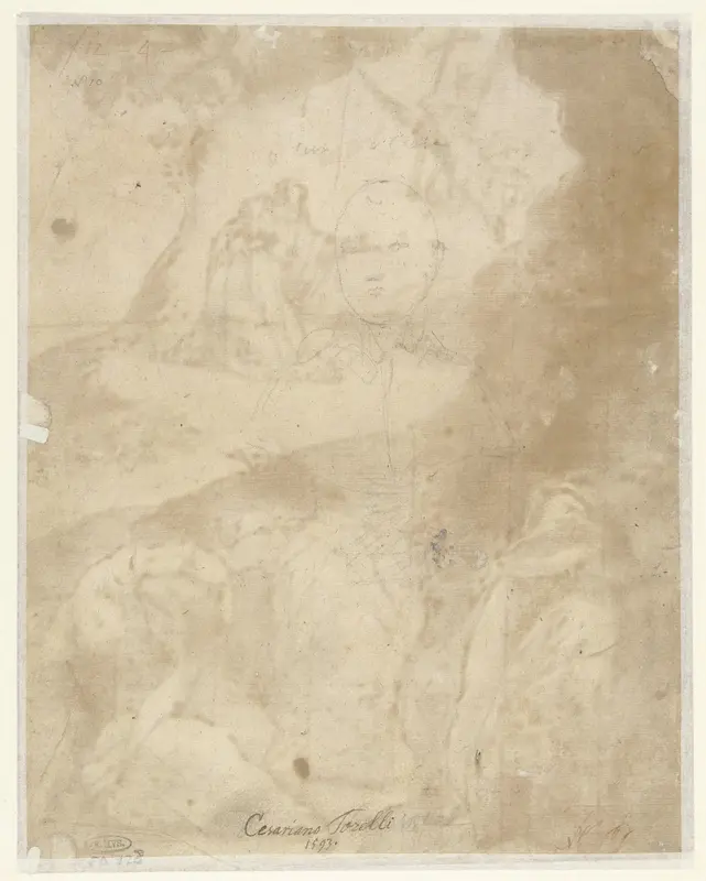Schets van borstbeeld Wall Art by Cristoforo Pomarancio - High-Resolution Digital Print