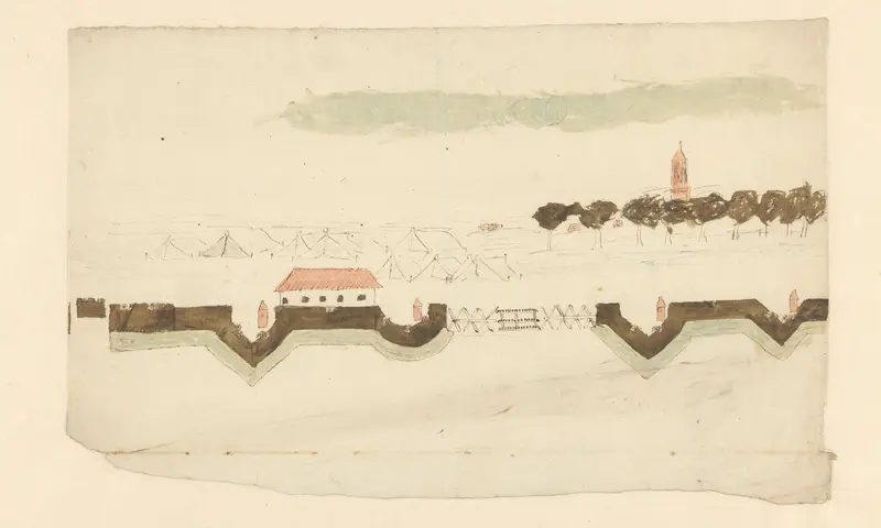 Schets van de verdedigingswallen om een stad Wall Art by anonymous - High-Resolution Digital Print