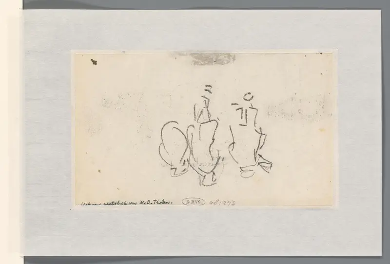 Schets van drie figuren Wall Art by Willem Bastiaan Tholen - High-Resolution Digital Print