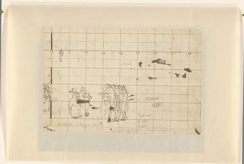 Schets van een aantal staande elegante figuren Wall Art by Unknown - High-Resolution Digital Print