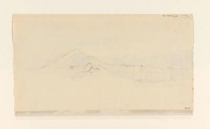 Schets van een berglandschap Wall Art by Adrianus Johannes Bik - High-Resolution Digital Print