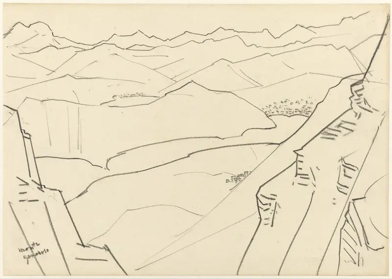 Schets van een berglandschap Monte Generoso Wall Art by Jan Toorop - High-Resolution Digital Print