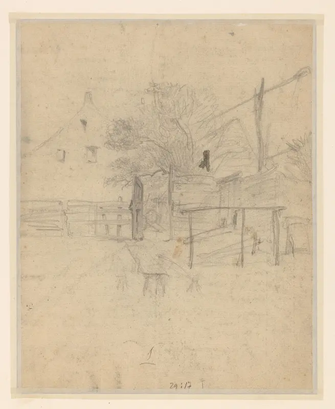 Schets van een boerderij Wall Art by Eugène François de Block - High-Resolution Digital Print