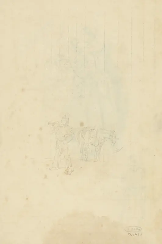 Schets van een heraut met een paard Wall Art by Pieter van Loon - High-Resolution Digital Print