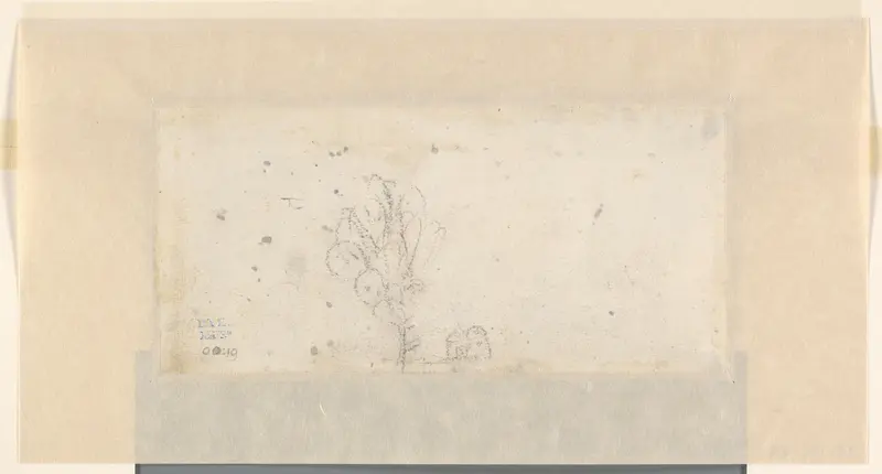 Schets van een huis en een boom (kindertekening?) Wall Art by anonymous - High-Resolution Digital Print