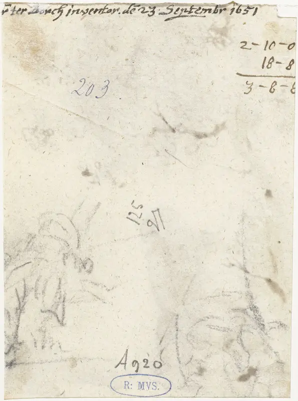 Schets van een jongen met een vat Wall Art by Unknown - High-Resolution Digital Print