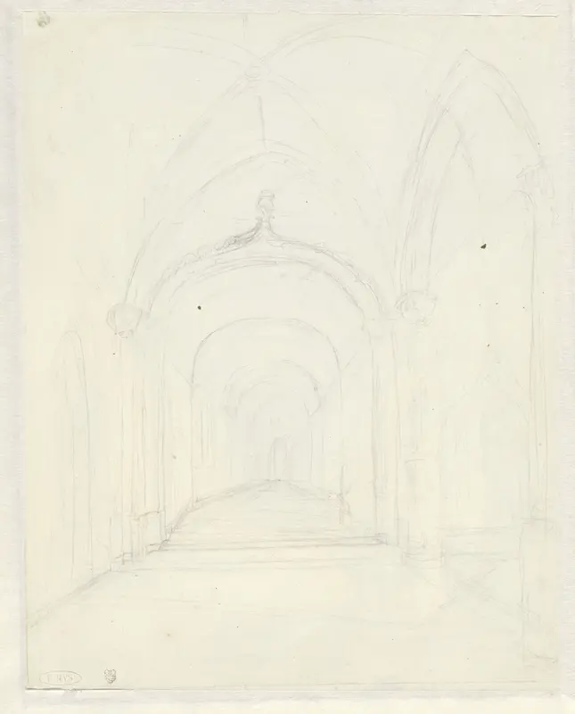 Schets van een kerkinterieur Wall Art by Bernard van de Laar - High-Resolution Digital Print