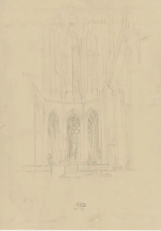 Schets van een kerkinterieur Wall Art by Charles Emmanuel Serret - High-Resolution Digital Print