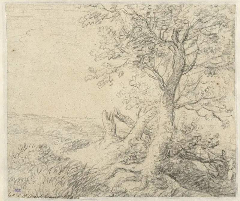 Schets van een landschap met drie bomen Wall Art by Anthonie Waterloo - High-Resolution Digital Print