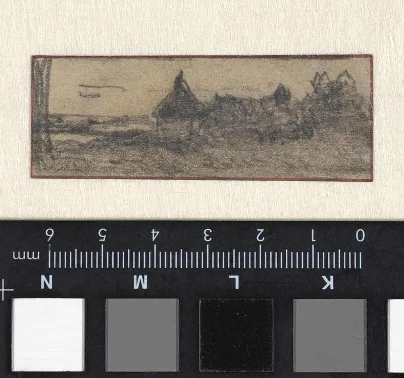 Schets van een landschap met huis Wall Art by Willem Roelofs (I) - High-Resolution Digital Print