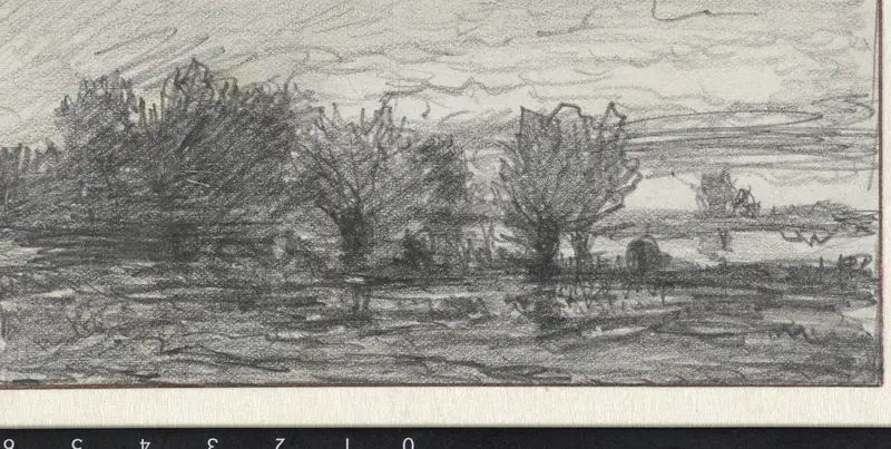 Schets van een landschap met knotwilgen Wall Art by Willem Roelofs (I) - High-Resolution Digital Print