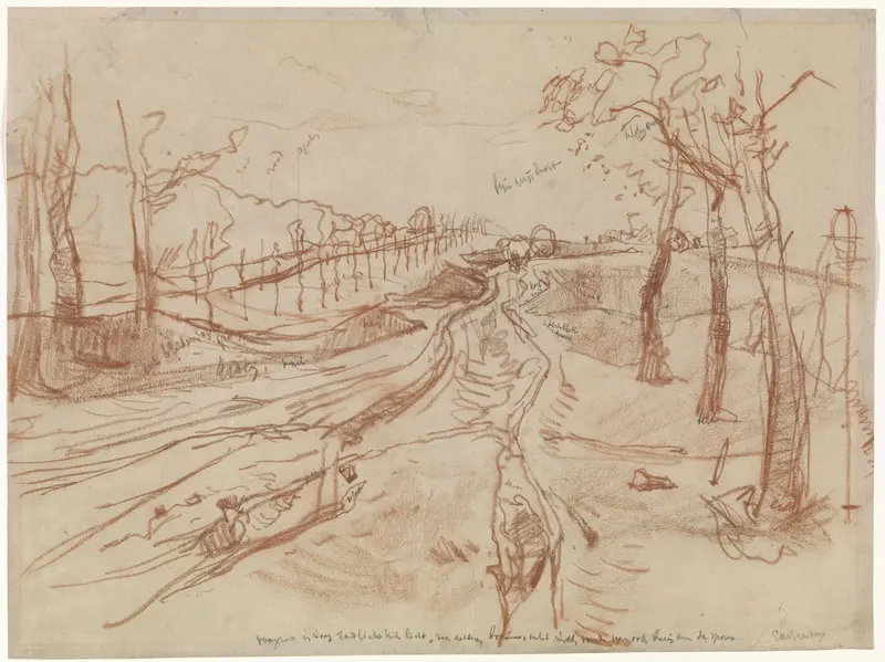 Schets van een landweg Wall Art by George Hendrik Breitner - High-Resolution Digital Print