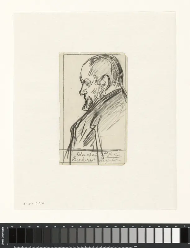 Schets van een man met een baard, in profiel naar links Wall Art by Jan Veth - High-Resolution Digital Print