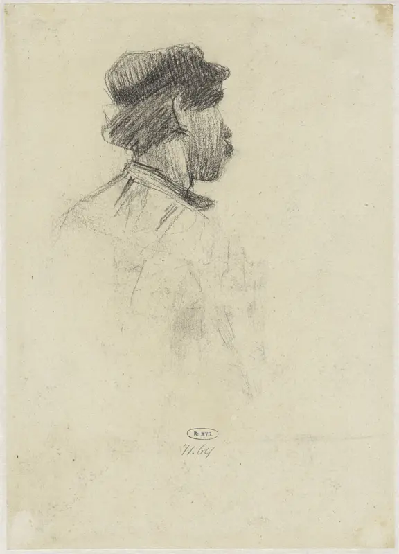 Schets van een man, schuin van achteren gezien Wall Art by Anthon Gerhard Alexander van Rappard - High-Resolution Digital Print