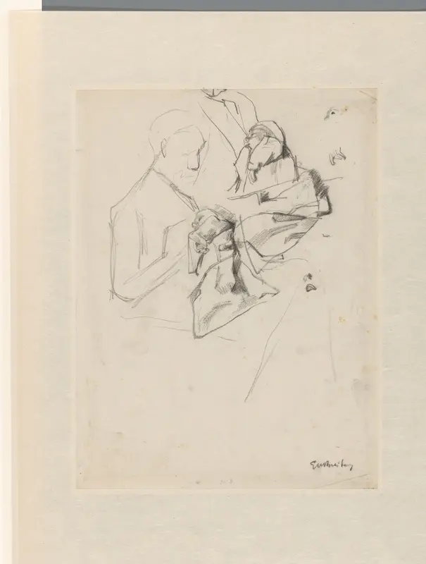 Schets van een persoon met een kind Wall Art by George Hendrik Breitner - High-Resolution Digital Print