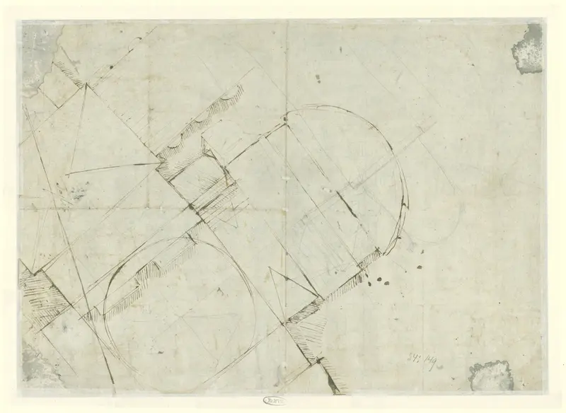 Schets van een plattegrond van een gebouw Wall Art by Unknown - High-Resolution Digital Print