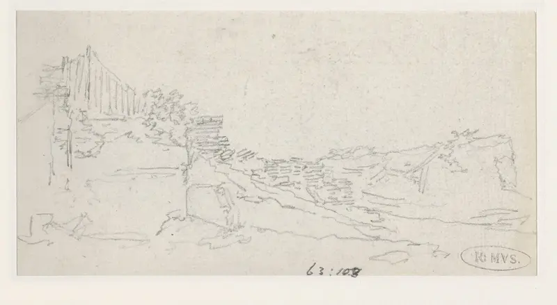 Schets van een ruïne Wall Art by Georges Michel - High-Resolution Digital Print