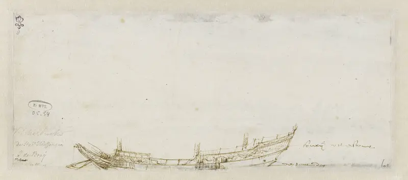 Schets van een scheepsromp Wall Art by Abraham de Verwer - High-Resolution Digital Print