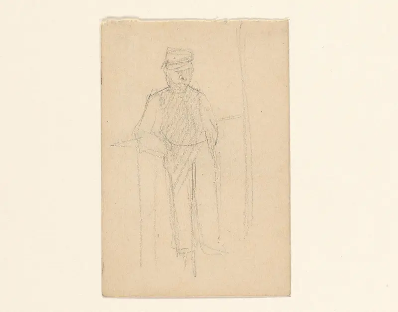 Schets van een staande man Wall Art by August Allebé - High-Resolution Digital Print