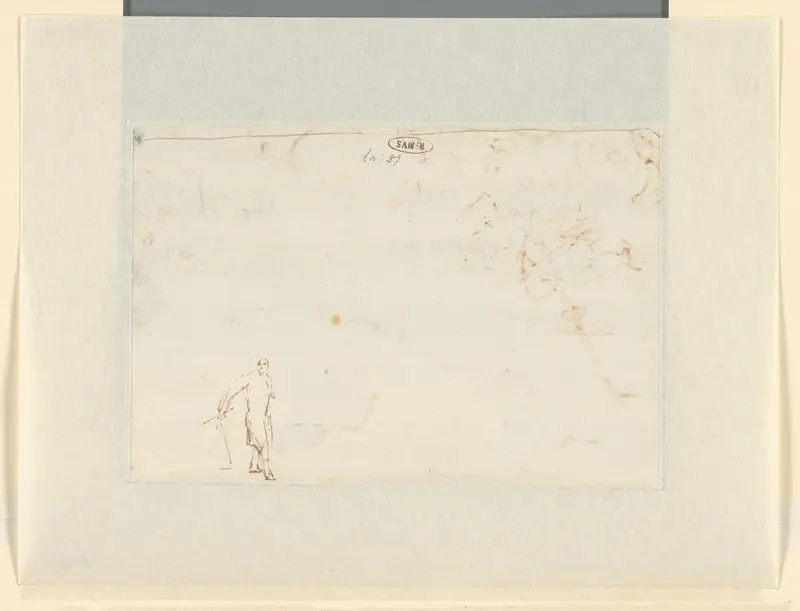 Schets van een staande man Wall Art by Ludolf Bakhuysen - High-Resolution Digital Print