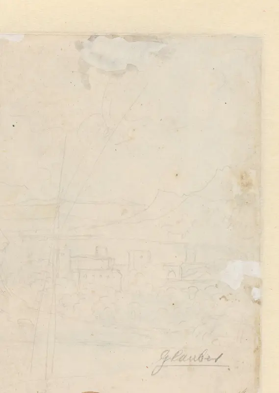 Schets van een stad bij een bergmeer Wall Art by Johannes Glauber - High-Resolution Digital Print