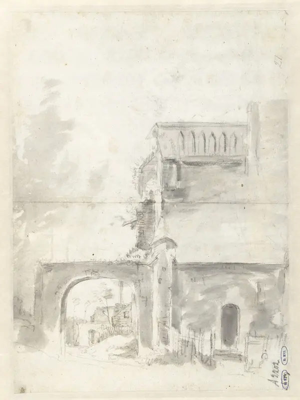 Schets van een vervallen toren en poort Wall Art by Anthonie Waterloo - High-Resolution Digital Print