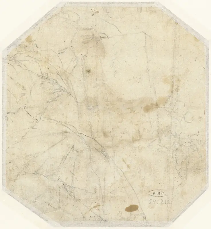 Schets van een zittende figuur met een boek (?) Wall Art by anonymous - High-Resolution Digital Print